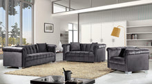 Load image into Gallery viewer, Kayla Grey Velvet Loveseat