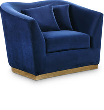 Load image into Gallery viewer, Arabella Navy Velvet Chair