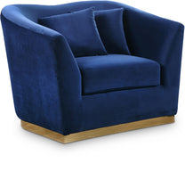 Load image into Gallery viewer, Arabella Navy Velvet Chair