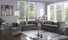 Load image into Gallery viewer, Arabella Grey Velvet Chair