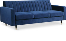 Load image into Gallery viewer, Lola Navy Velvet Sofa