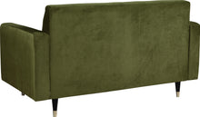 Load image into Gallery viewer, Lola Olive Velvet Loveseat
