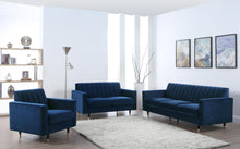 Load image into Gallery viewer, Lola Navy Velvet Sofa
