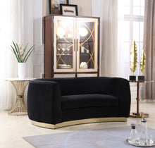 Load image into Gallery viewer, Julian Black Velvet Loveseat