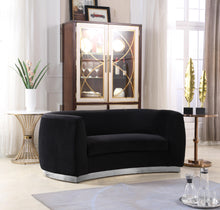 Load image into Gallery viewer, Julian Black Velvet Loveseat