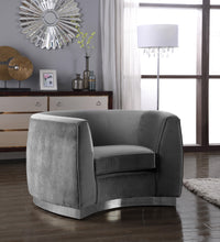 Load image into Gallery viewer, Julian Grey Velvet Chair