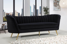 Load image into Gallery viewer, Margo Black Velvet Sofa
