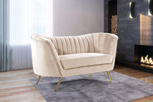 Load image into Gallery viewer, Margo Cream Velvet Loveseat