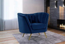 Load image into Gallery viewer, Margo Navy Velvet Chair