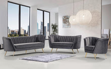 Load image into Gallery viewer, Margo Grey Velvet Sofa