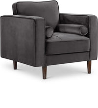 Load image into Gallery viewer, Emily Grey Velvet Chair
