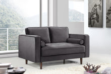 Load image into Gallery viewer, Emily Grey Velvet Loveseat