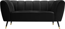 Load image into Gallery viewer, Beaumont Black Velvet Loveseat