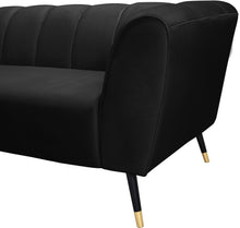 Load image into Gallery viewer, Beaumont Black Velvet Loveseat