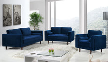 Load image into Gallery viewer, Emily Navy Velvet Loveseat