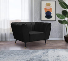 Load image into Gallery viewer, Beaumont Black Velvet Chair