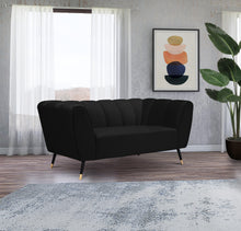 Load image into Gallery viewer, Beaumont Black Velvet Loveseat