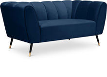 Load image into Gallery viewer, Beaumont Navy Velvet Loveseat