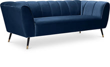 Load image into Gallery viewer, Beaumont Navy Velvet Sofa