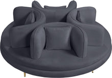 Load image into Gallery viewer, Circlet Grey Velvet Round Sofa Settee