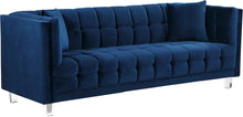 Load image into Gallery viewer, Mariel Navy Velvet Sofa