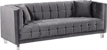 Load image into Gallery viewer, Mariel Grey Velvet Sofa