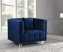 Load image into Gallery viewer, Mariel Navy Velvet Chair