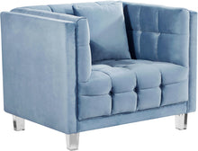 Load image into Gallery viewer, Mariel Sky Blue Velvet Chair
