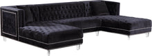 Load image into Gallery viewer, Moda Black Velvet 3pc. Sectional