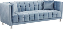 Load image into Gallery viewer, Mariel Sky Blue Velvet Sofa
