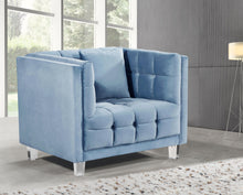 Load image into Gallery viewer, Mariel Sky Blue Velvet Chair