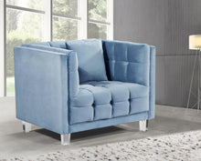 Load image into Gallery viewer, Mariel Sky Blue Velvet Chair