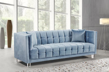 Load image into Gallery viewer, Mariel Sky Blue Velvet Sofa