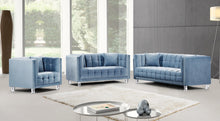 Load image into Gallery viewer, Mariel Sky Blue Velvet Loveseat