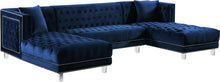 Load image into Gallery viewer, Moda Navy Velvet 3pc. Sectional