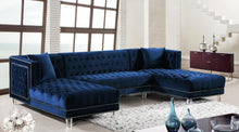Load image into Gallery viewer, Moda Navy Velvet 3pc. Sectional