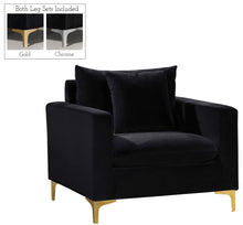 Load image into Gallery viewer, Naomi Black Velvet Chair