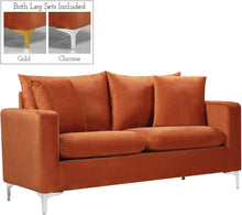 Load image into Gallery viewer, Naomi Cognac Velvet Loveseat