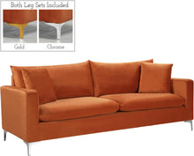 Load image into Gallery viewer, Naomi Cognac Velvet Sofa