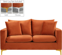 Load image into Gallery viewer, Naomi Cognac Velvet Loveseat