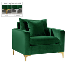 Load image into Gallery viewer, Naomi Green Velvet Chair