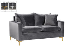 Load image into Gallery viewer, Naomi Grey Velvet Loveseat
