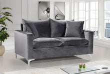 Load image into Gallery viewer, Naomi Grey Velvet Loveseat