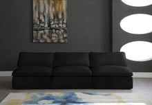 Load image into Gallery viewer, Cozy Black Velvet Cloud Modular Armless Sofa