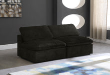 Load image into Gallery viewer, Cozy Black Velvet Cloud Modular Armless Sofa