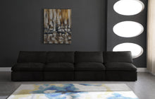 Load image into Gallery viewer, Cozy Black Velvet Cloud Modular Armless Sofa