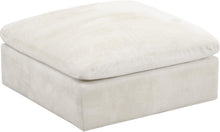 Load image into Gallery viewer, Cozy Cream Velvet Ottoman