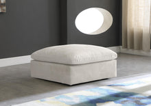 Load image into Gallery viewer, Cozy Cream Velvet Ottoman
