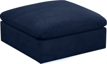 Load image into Gallery viewer, Cozy Navy Velvet Ottoman