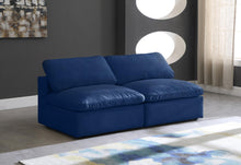 Load image into Gallery viewer, Cozy Navy Velvet Cloud Modular Armless Sofa
